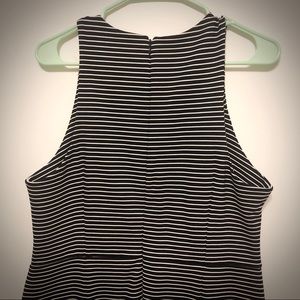 Navy and White Striped Sheath Dress Stretch